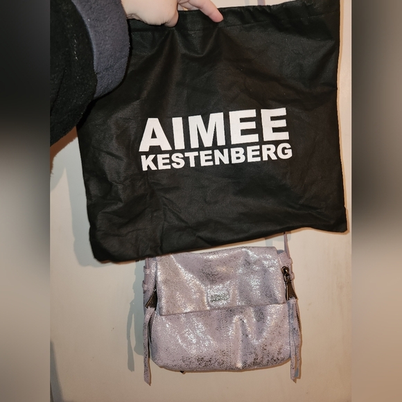 Aimee Kestenberg iridescent metallic light purple silver Bali crossbody … - Picture 2 of 9